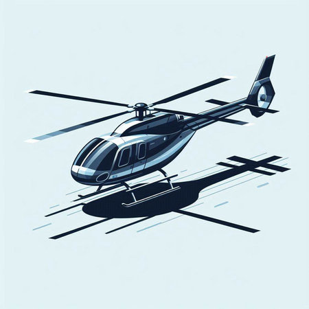 Helicopter. Vector illustration. Isolated on a white background.のイラスト素材