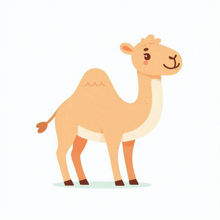 Cute cartoon camel isolated on a white background. Vector illustration.のイラスト素材