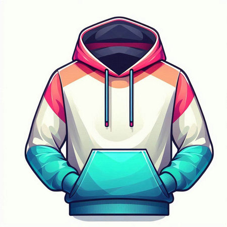 Vector illustration of a hoodie with a tablet on a white backgroundのイラスト素材