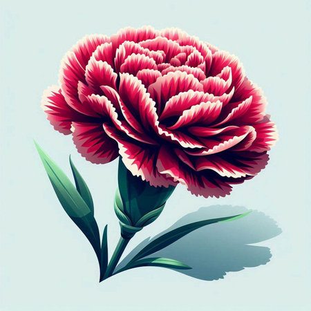 Carnation flower in retro style. Vector illustration for your designのイラスト素材