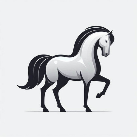 Vector illustration of a horse in the style of an old school.のイラスト素材