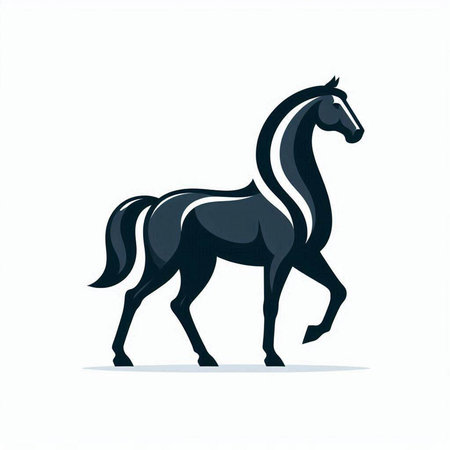 Horse silhouette on a white background. Vector illustration for your designのイラスト素材