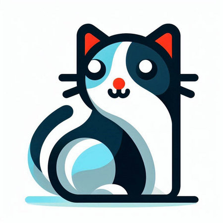 Cute cartoon cat isolated on the white background. Vector illustration.のイラスト素材