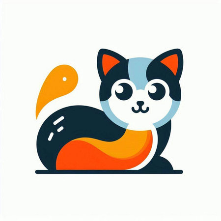 Cute cartoon cat isolated on a white background. Vector illustration.のイラスト素材