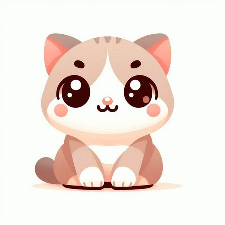 Cute cartoon cat on white background. Vector illustration for your designのイラスト素材