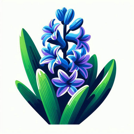 Blue hyacinth isolated on a white background. Vector illustration.のイラスト素材