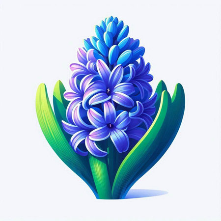 Blue hyacinth flower isolated on white background. Vector illustration.のイラスト素材