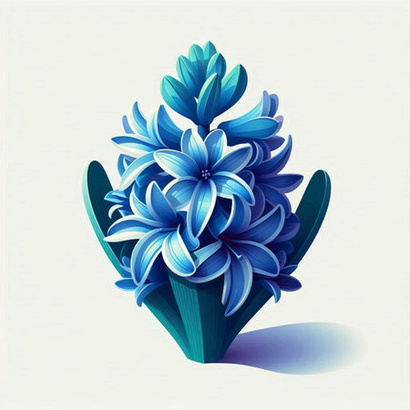 Blue hyacinth flower. Floral background. Vector illustration.のイラスト素材