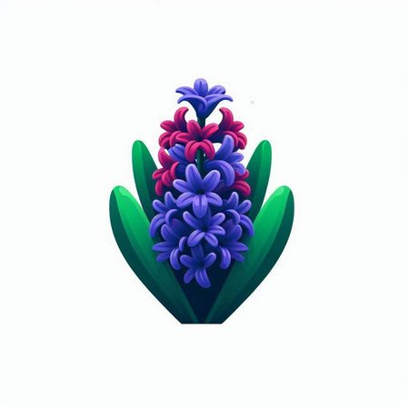 Blue hyacinth flower isolated on white background. Vector illustration.のイラスト素材