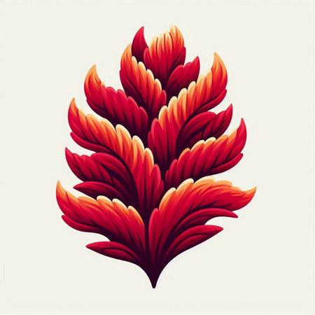 Illustration of a stylized red flower on a white background.のイラスト素材