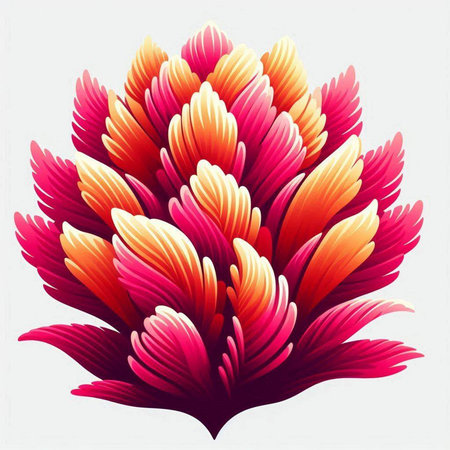 Illustration of a red and orange flower on a white background.のイラスト素材