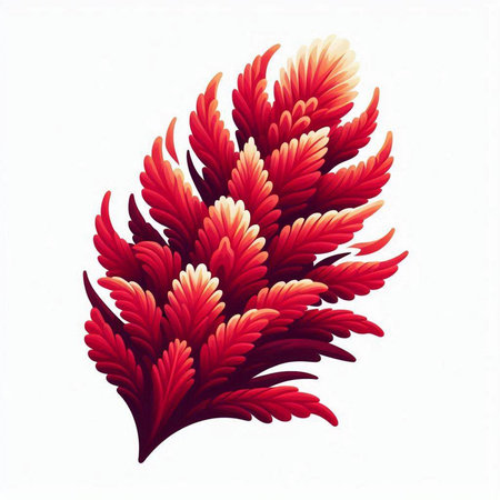 Illustration of a red coral isolated on a white background. Vector image.のイラスト素材