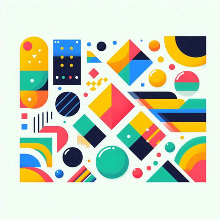 Abstract geometric background with colorful elements. Vector illustration. Eps 10.のイラスト素材