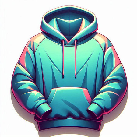 Illustration of a hoodie with a hood on a white backgroundのイラスト素材