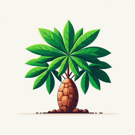 Coconut palm tree isolated on white background. Vector illustration.のイラスト素材