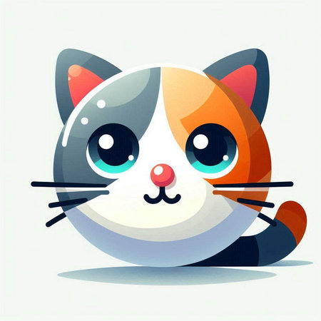 Cute cat cartoon character vector illustration. Cute kitty.のイラスト素材
