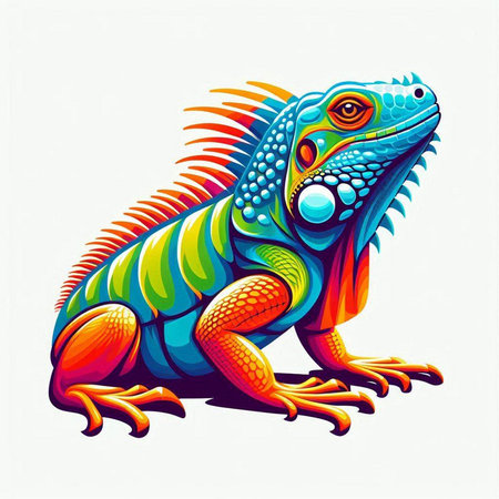 Colorful iguana on white background. Vector illustration. EPS10のイラスト素材