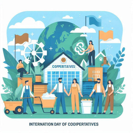 International Day of Forests. Flat vector concept illustration for web banners and promotional materials.のイラスト素材