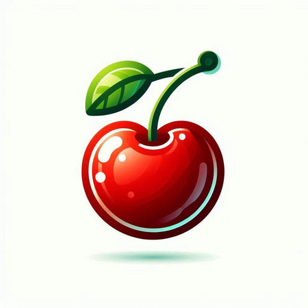 Cherry icon. Vector illustration isolated on white background. Eps 10のイラスト素材