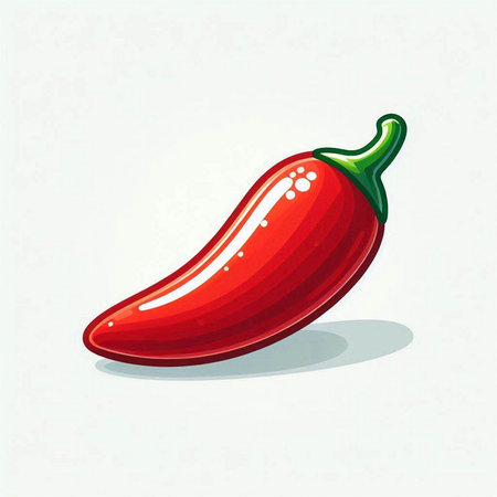 Red hot chili pepper on a white background, vector illustration, eps10のイラスト素材