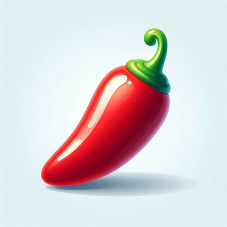 Red hot chili pepper isolated on blue background. Vector illustration. Eps 10.のイラスト素材