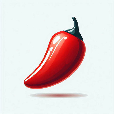 red hot chili pepper isolated on a white background. Vector illustration.のイラスト素材