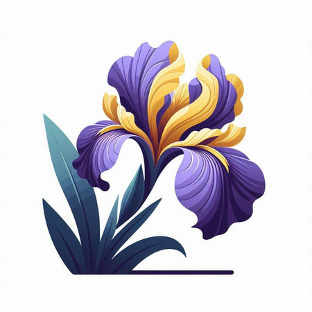 Iris flower isolated on white background. Vector illustration for your designのイラスト素材