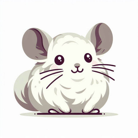 Cute cartoon mouse isolated on a white background. Vector illustration.のイラスト素材