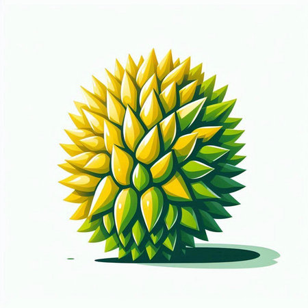 Vector illustration of a green durian on a white background. Isolated.のイラスト素材
