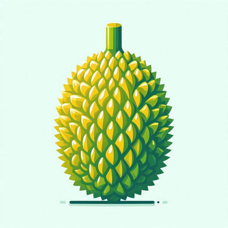 Illustration of durian fruit in flat style. Vector illustration.のイラスト素材