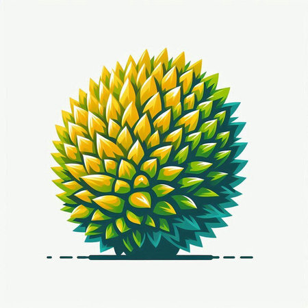 Fruit of durian. Vector illustration isolated on white background.のイラスト素材