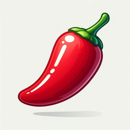 Illustration of red hot chili pepper on a white background, vectorのイラスト素材