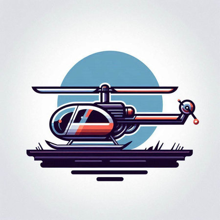 Helicopter icon in flat style. Helicopter vector illustration.のイラスト素材