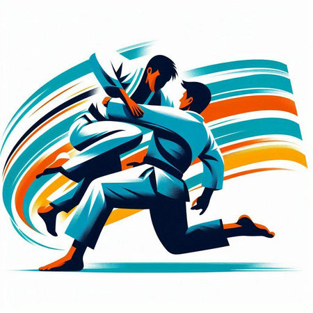 Kung fu martial arts, kung fu fight, vector illustrationのイラスト素材