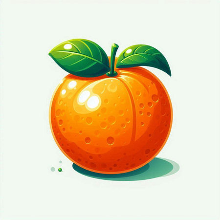 Illustration of an orange on a white background. Vector illustration.のイラスト素材