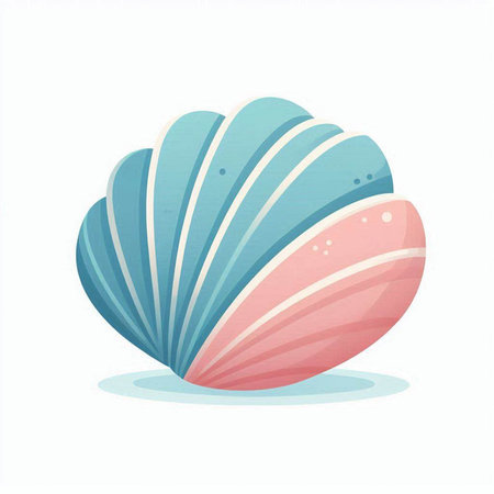Sea shell isolated on a white background. Vector illustration. Eps 10.のイラスト素材