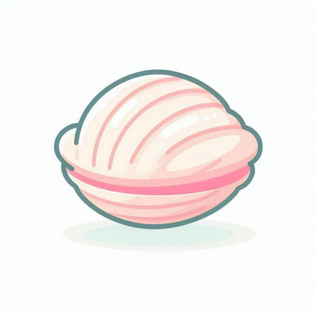 Illustration of a pink seashell on a white background - vectorのイラスト素材