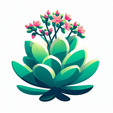 Illustration of succulent plant on white background, vector illustration.のイラスト素材