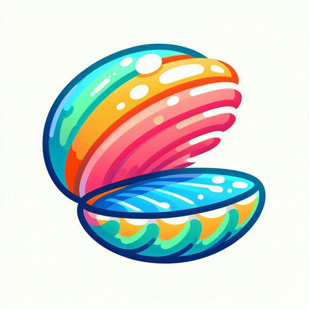 Vector illustration of a sea shell on a white background. Hand-drawn illustration.のイラスト素材