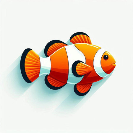 Clown fish on white background. Vector illustration. Eps 10.のイラスト素材