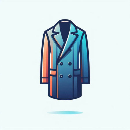 Vector illustration of a coat on a light blue background. Cartoon style.のイラスト素材