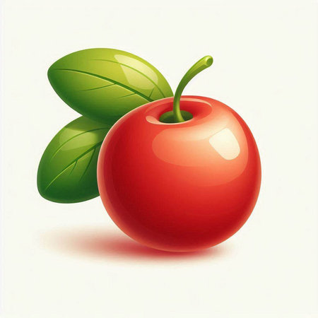 Illustration of a cherry on a white background. Vector illustration.のイラスト素材