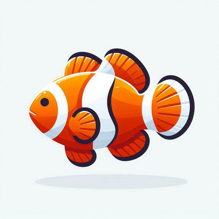 Clown fish, vector illustration. Isolated on white background.のイラスト素材