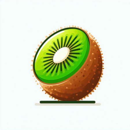 Kiwi fruit isolated on a white background. Vector illustration.のイラスト素材