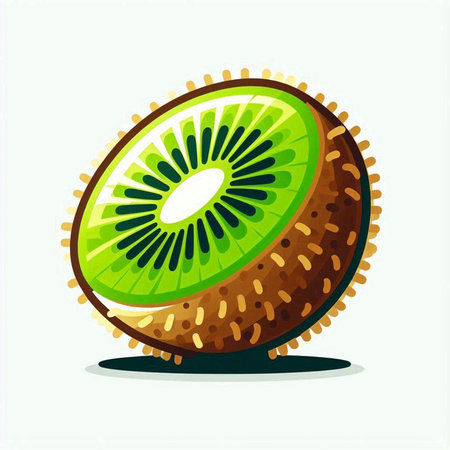 Kiwi fruit isolated on the white background. Vector illustration.のイラスト素材