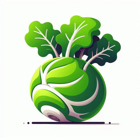 Vegetable icon - kohlrabi. Vector illustration.のイラスト素材