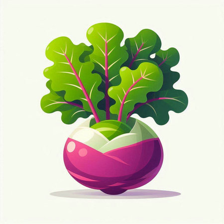 Vegetable vector illustration. Cabbage in a vase.のイラスト素材