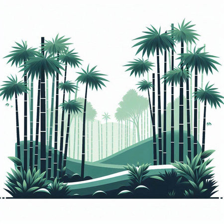 Bamboo forest landscape background, vector illustration, eps10.のイラスト素材