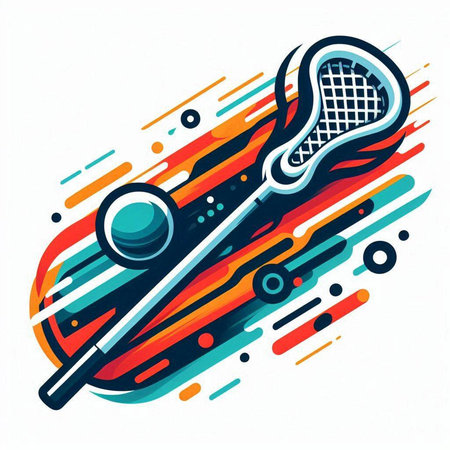 Tennis racket and ball on a colorful background. Vector illustration.のイラスト素材
