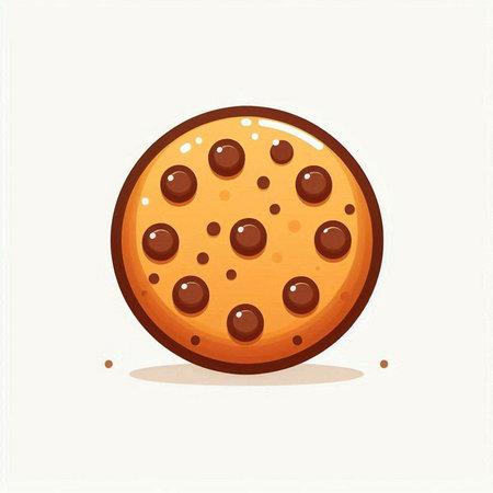Illustration of a chocolate chip cookie isolated on a white background.のイラスト素材